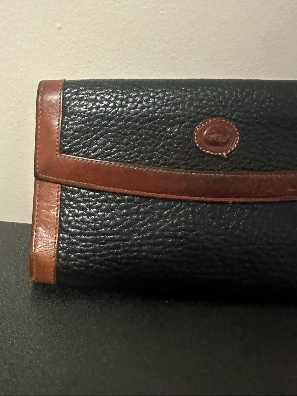 Dooney & Bourke Vintage All-Weather Leather Checkbook Organizer Wallet Pebbled